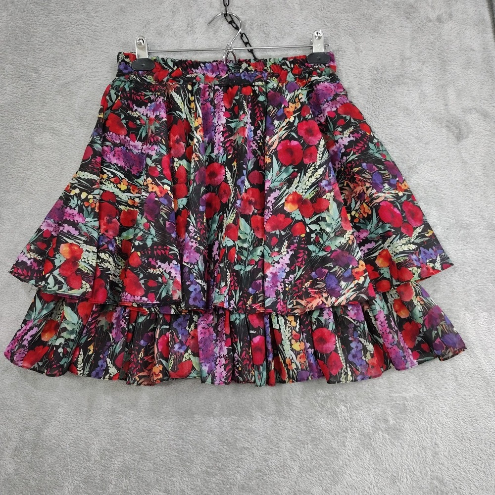 Vintage ICE Skirt Women Medium Floral Y2K Whimsical Cottagecore Dance Wear Flirt
